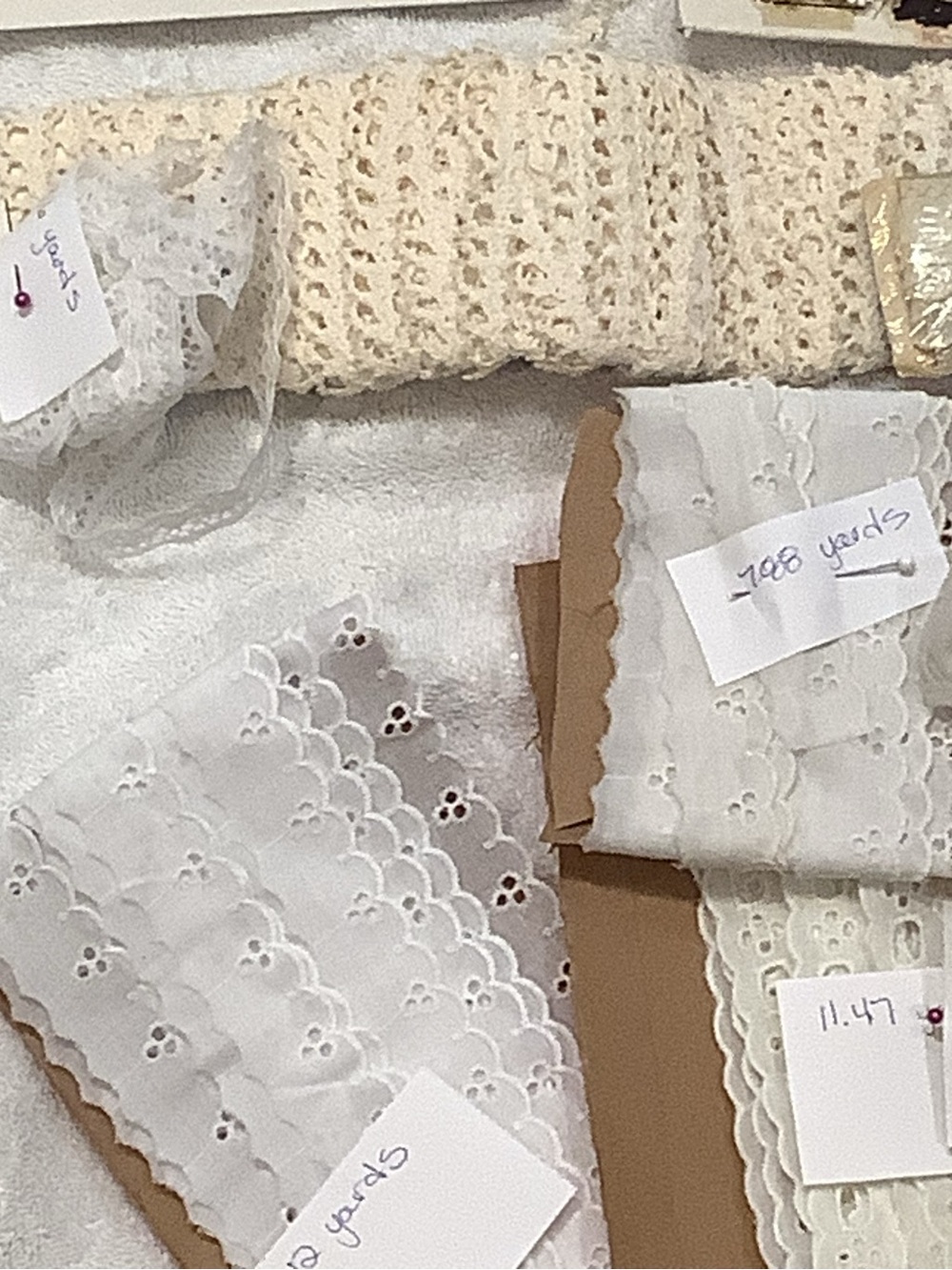 Mix Mega Lot 200+ Yards VTG Eyelet, Lace, Ribbons, Trims - Picture 2 of 15